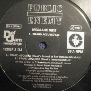 Public Enemy : I Stand Accused / What Kind Of Power We Got? (12", Promo)