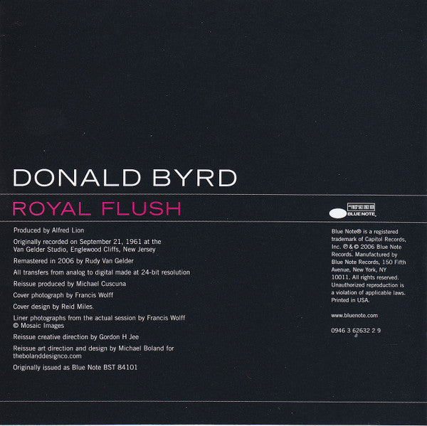 Donald Byrd : Royal Flush (CD, Album, RE, RM)