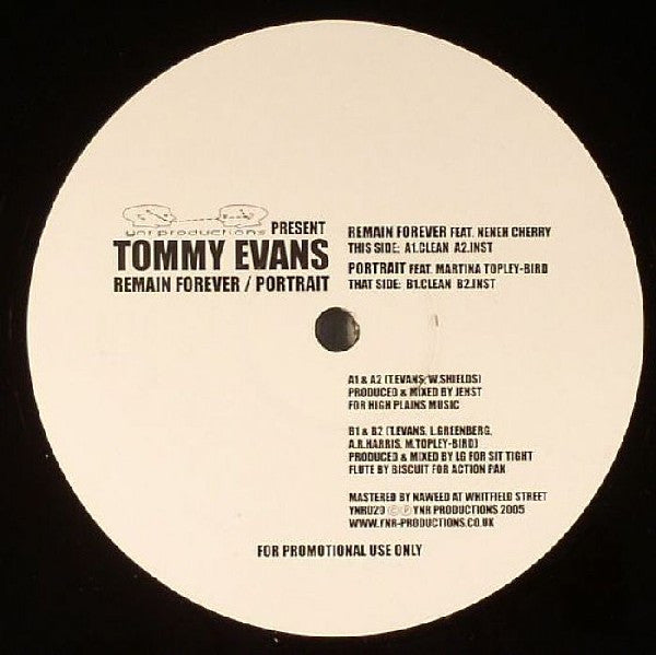 Tommy Evans : Remain Forever (12", Promo)