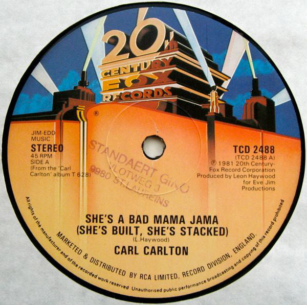 Carl Carlton : She's A Bad Mama Jama (She's Built, She's Stacked) (12", Single)