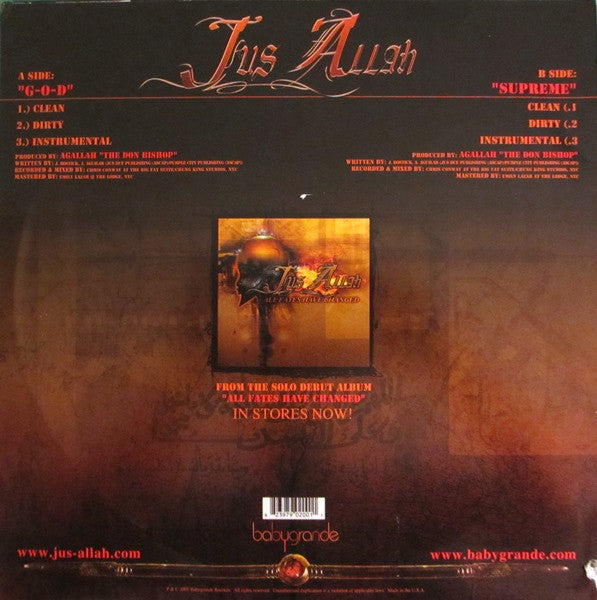 Jus Allah : G-O-D / Supreme (12")