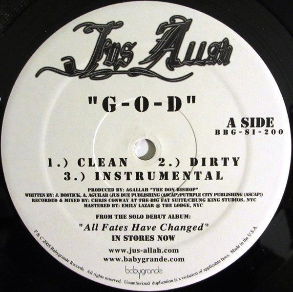 Jus Allah : G-O-D / Supreme (12")