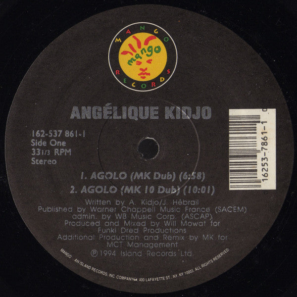 Angélique Kidjo : Agolo (12")