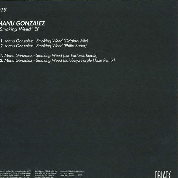 Manu Gonzalez : Smoking Weed Ep (12")