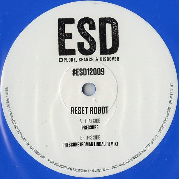 Reset Robot : Pressure (12", Single, Blu)