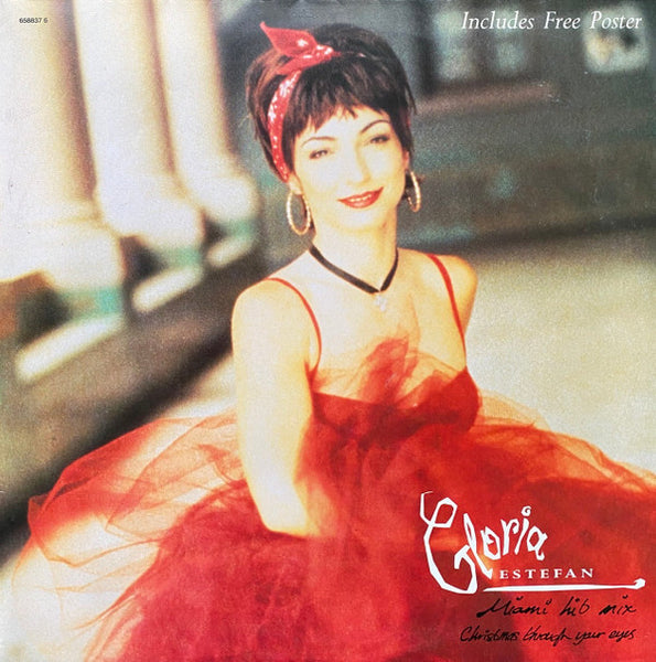 Gloria Estefan : Miami Hit Mix / Christmas Through Your Eyes (12", Single, Pos)