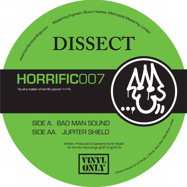 Dissect (2) : Bad Man Sound / Jupiter Shield (12", Ltd)