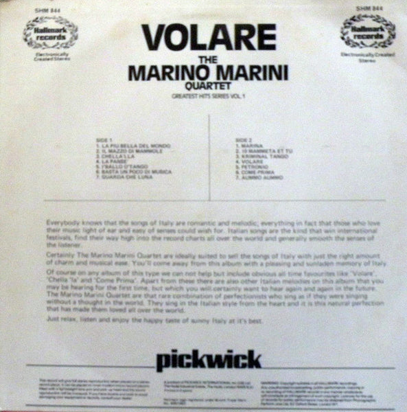 Marino Marini Ed Il Suo Quartetto : Volare (LP, Comp)