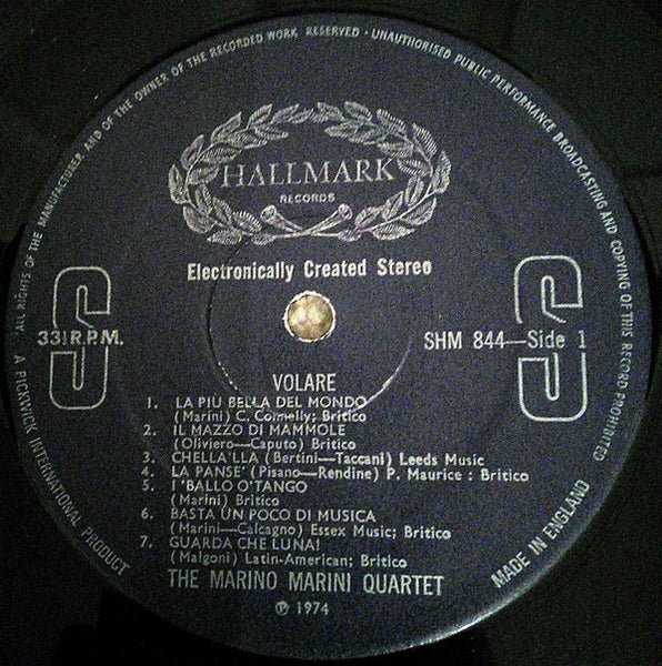 Marino Marini Ed Il Suo Quartetto : Volare (LP, Comp)