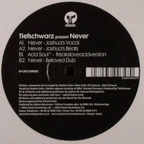 Tiefschwarz : Never (Remix) (12")