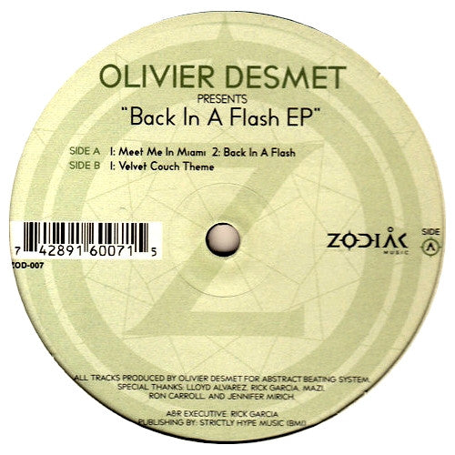 Olivier Desmet : Back In A Flash EP (12", EP)