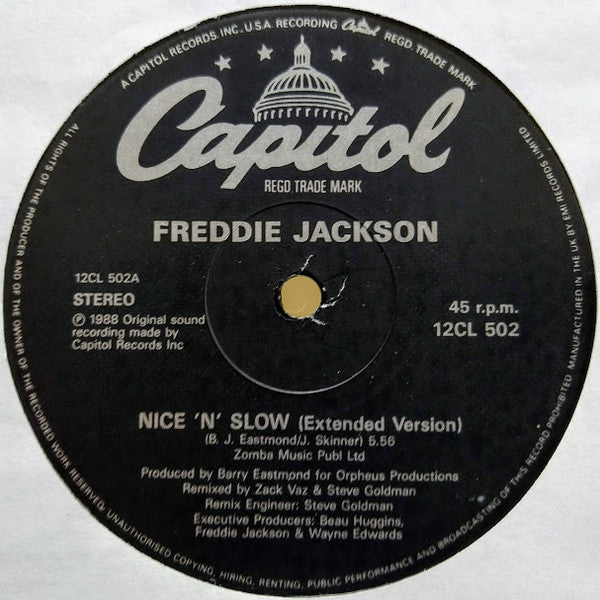 Freddie Jackson : Nice 'N' Slow (Extended Version) (12")