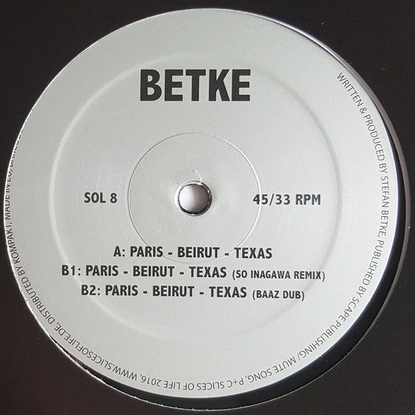 Stefan Betke : Paris - Beirut - Texas  (12")