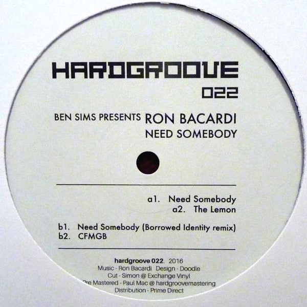 Ben Sims Presents Ron Bacardi (2) : Need Somebody (12")