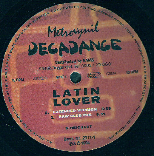 Decadance : Latin Lover (12")