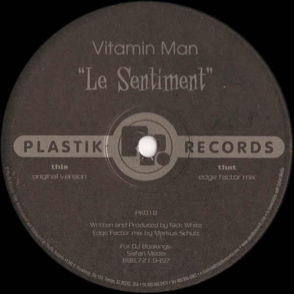 Vitamin Man : Le Sentiment (12")