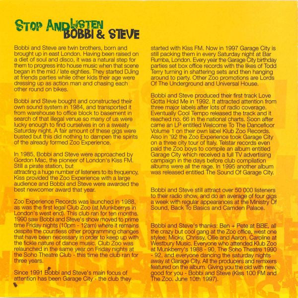 Bobbi & Steve : Stop And Listen Vol. 3 (CD, Comp)