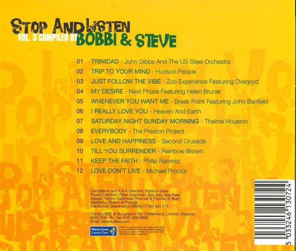 Bobbi & Steve : Stop And Listen Vol. 3 (CD, Comp)