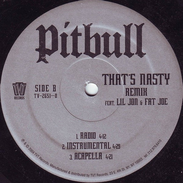 Pitbull : Culo / That's Nasty (Remix) (12")