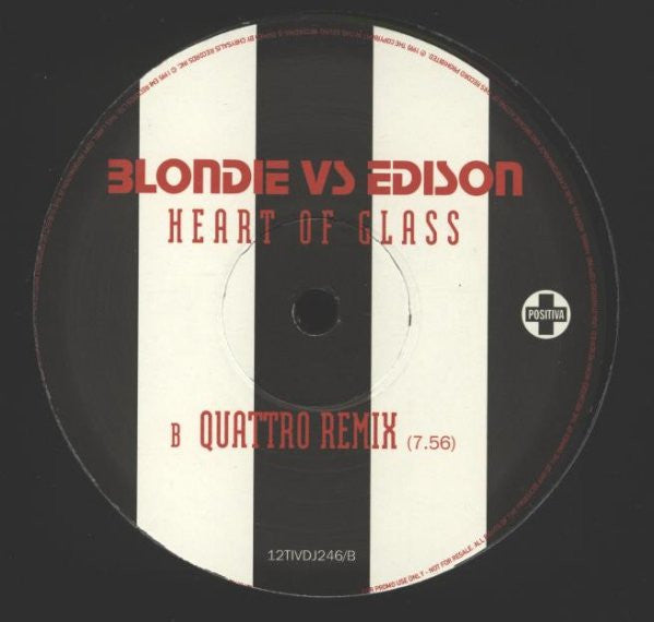 Blondie vs. Edison (4) : Heart Of Glass (12", Single, Promo)