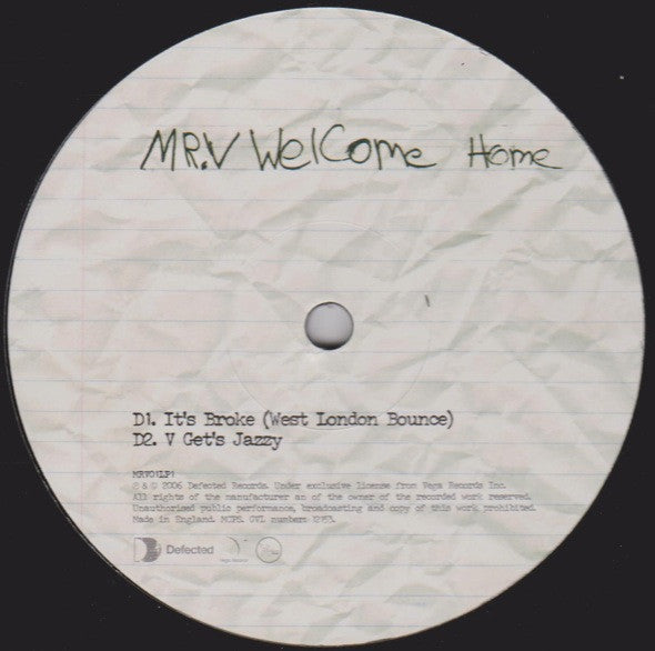 Mr. V (4) : Welcome Home (Part One) (2x12", Album)