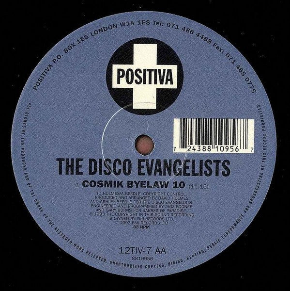 The Disco Evangelists : A New Dawn (Back To The World) / A Peaceful World / Cosmik Byelaw 10 (12")