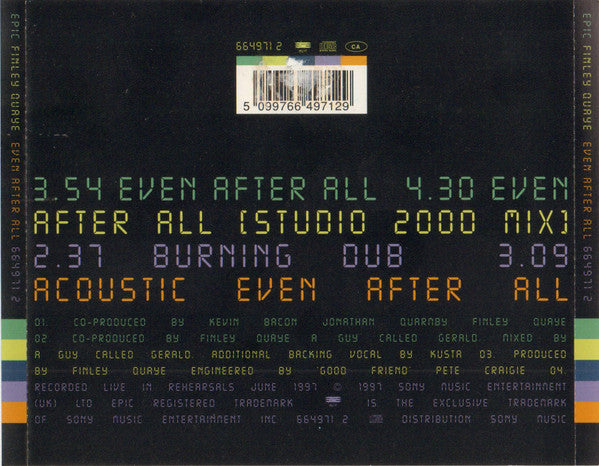 Finley Quaye : Even After All (CD, Single)