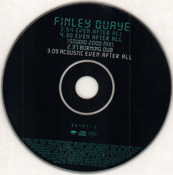 Finley Quaye : Even After All (CD, Single)