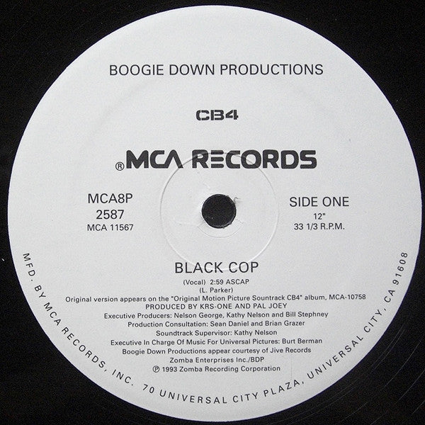 Boogie Down Productions : Black Cop (12", Single)