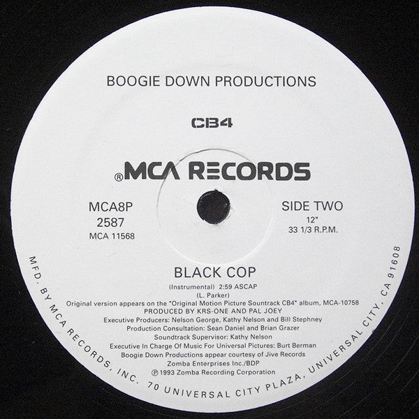 Boogie Down Productions : Black Cop (12", Single)