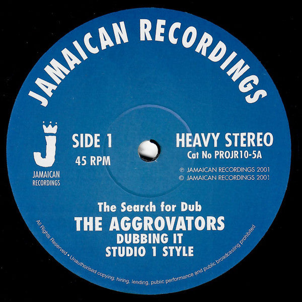 The Aggrovators : Dubbing It Studio 1 Style (10")