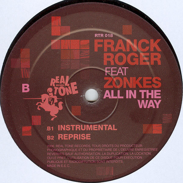 Franck Roger Feat Zonkes : All In The Way (12")