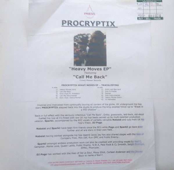 Procryptix : Heavy Moves EP (12", EP, Promo)