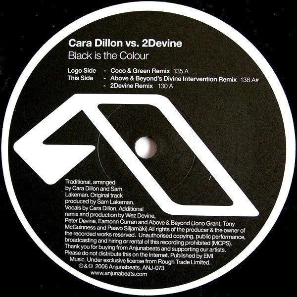 Cara Dillon Vs. 2Devine : Black Is The Colour (12")