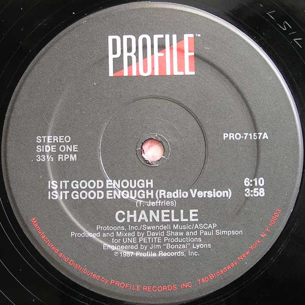 Chanelle : Is It Good Enough (12", Single)