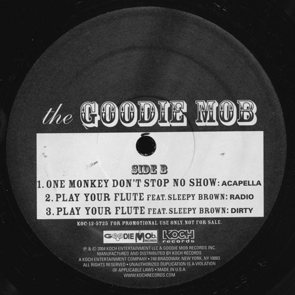 Goodie Mob : One Monkey Don't Stop No Show (12", Promo)