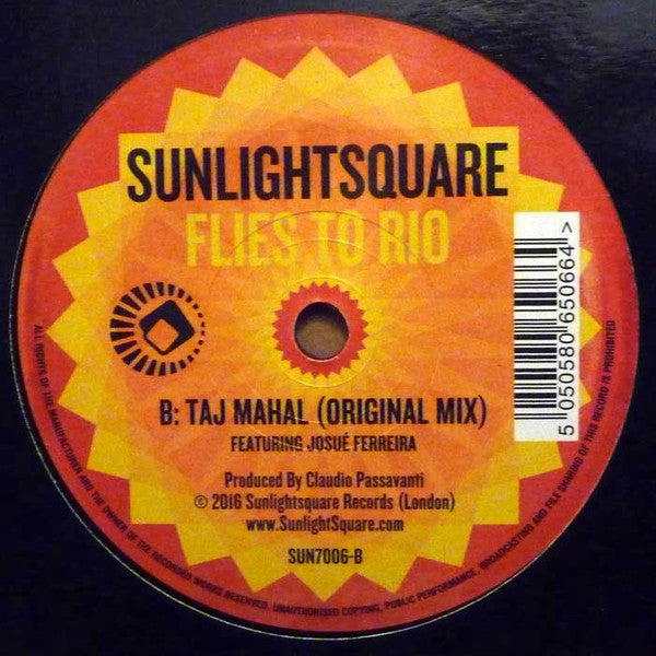 Sunlightsquare Featuring Josue Ferreira : Flies To Rio (7", Single)