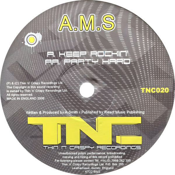 AMS : Keep Rockin' / Party Hard (12")