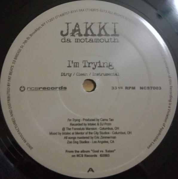 Jakki Da Motamouth : I'm Trying (12")