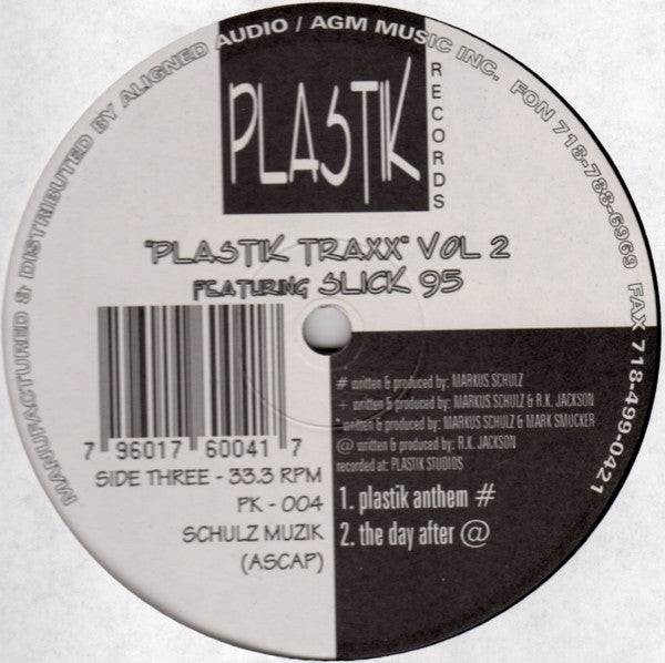 Markus Schulz & CL McSpadden Featuring Slick 95 : Plastik Traxx Vol. 2 (2x12")