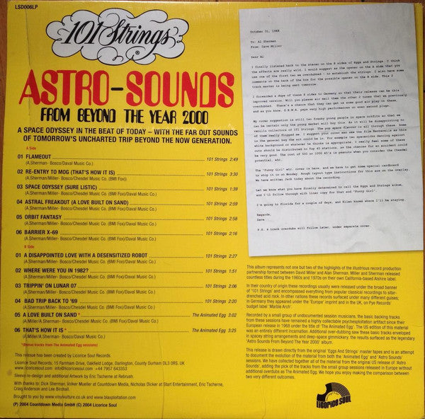 101 Strings : Astro Sounds From Beyond The Year 2000 (LP, Album, RE)