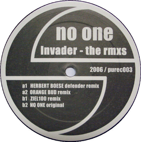 No One (2) : Invader - The Rmxs (12")