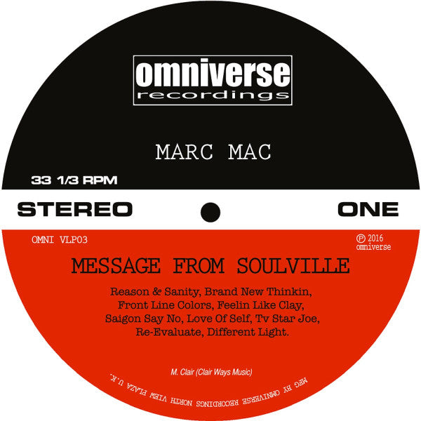Marc Mac : Message From Soulville (LP, Album, Ltd, Mar)