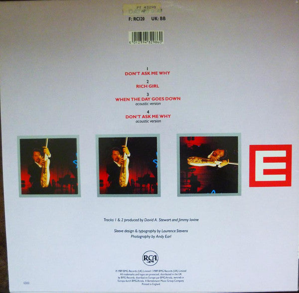 Eurythmics : Don't Ask Me Why (12", Single, Pos)