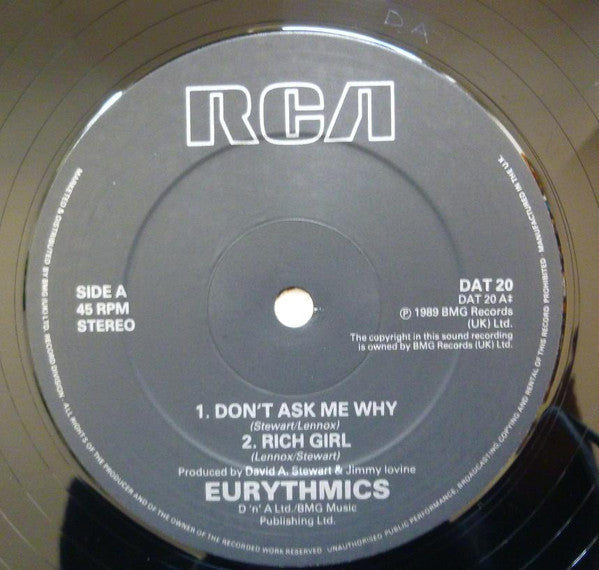 Eurythmics : Don't Ask Me Why (12", Single, Pos)