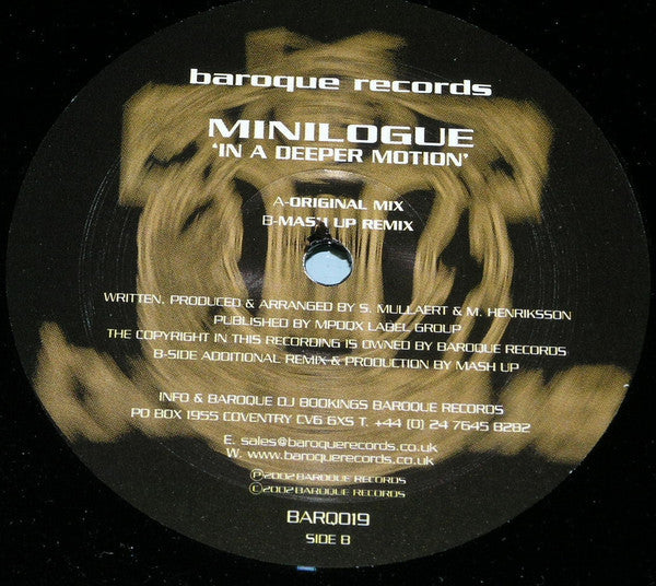 Minilogue : In A Deeper Motion (12")