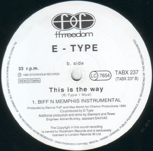 E-Type : This Is The Way (12")