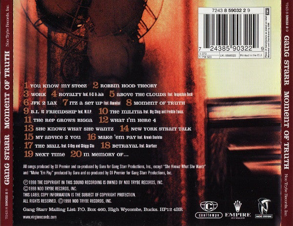 Gang Starr : Moment Of Truth (CD, Album, RE)