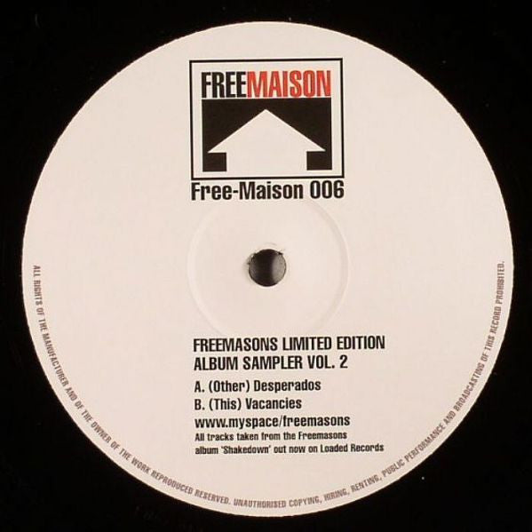 Freemasons : Freemasons Limited Edition Album Sampler Vol. 2 (12", Ltd, Smplr)