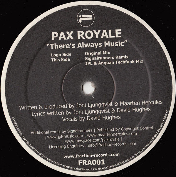 Pax Royale : There's Always Music (12")